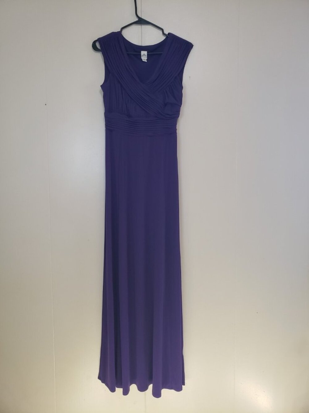 Sangria Womens 6 Semi Formal Maxi Dress Purple Draped Pleated Party Homecoming